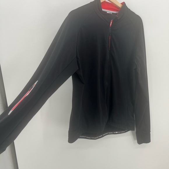 Santic Black Red Trim Full Zip Biking Cycling Jacket - Picture 5 of 14